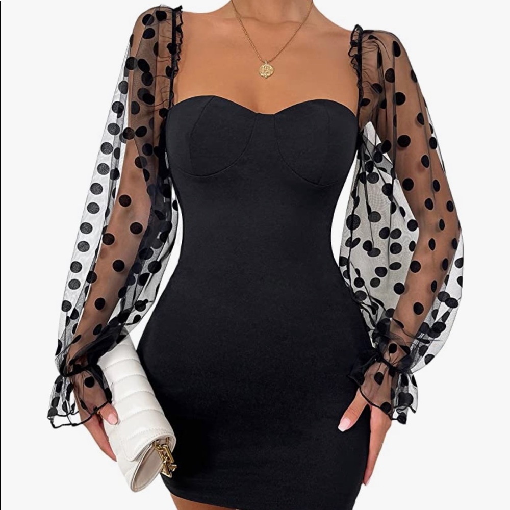 Sheer Sleeve Bodycon Dress